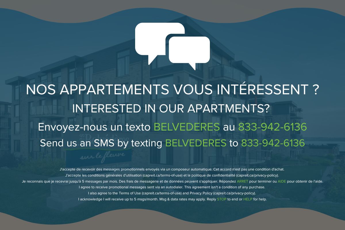 Les Belvédères sur le Fleuve Beauport Apartments - 2 Bedroom + Den - 1320, 1330 and 1340 boulevard des Chutes 4